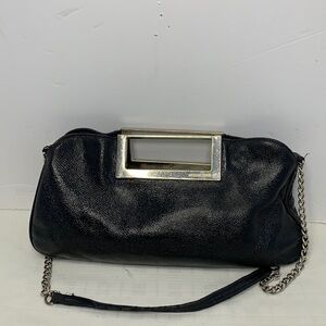 Michael Kors shinny black leather night out bag